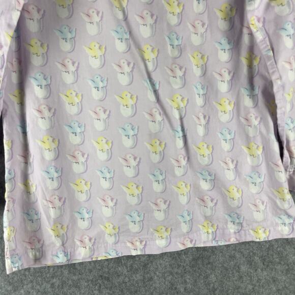 Nick and Nora Pajama Top Womens Small Purple Chick Egg Pastel Cotton Easter - Picture 10 of 12